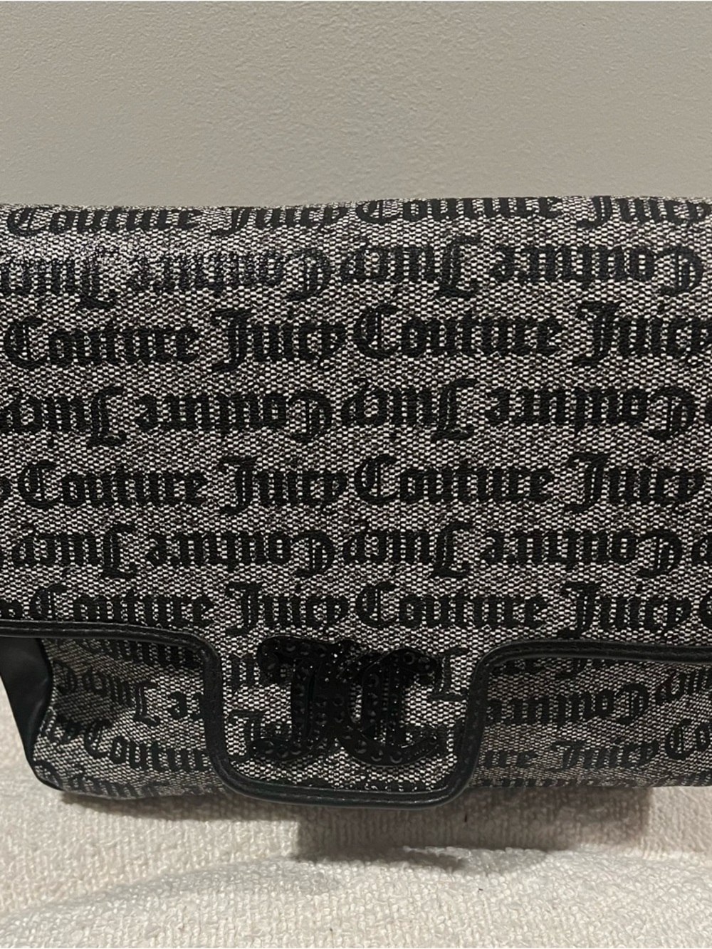 Juicy Couture Black and Silver JC Logo Shoulder Bag